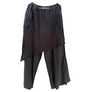 Cynthia Ashby women’swaist 30 in M L XL  Lagenlook black String Tie Pants
